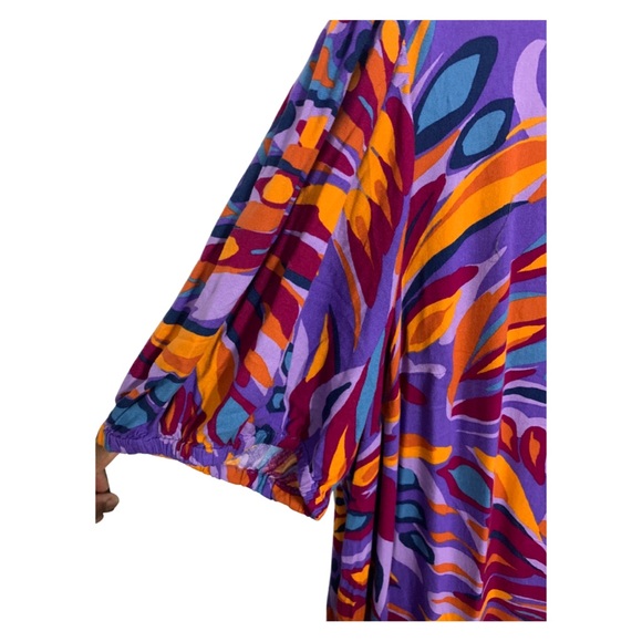 NWOT Terra & Sky Abstract colourful tiered maxi dress - Picture 6 of 7